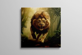 Lion Jungle Animals Art Painting Picture Canvas, Roaring Nature Art Home Decor - £18.25 GBP+