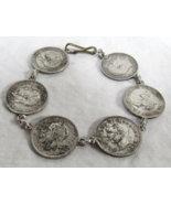 1910 - 1941 Edwards VII Georges V 3 Pence Sterling Silver Coin 6&quot; Bracel... - $27.28 CAD