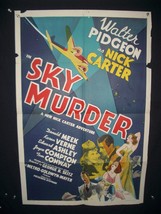 SKY MURDER 1 SHEET POSTER-1940-NICK CARTER MYSTERY-PULP VG - £309.97 GBP