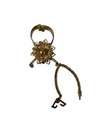 Vintage Gold Tone Floral Glove Clip Purse Accessory Mid Century Scarf Ho... - $32.40