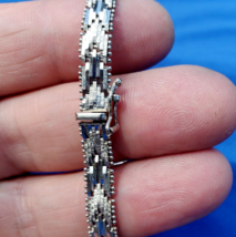 925 Sterling Silver Woven Braided Bracelet Diamond cut Chain Flexible Bangle - $485.54 CAD