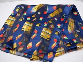 Back to School Scarf for teachers 12&quot;x60&quot; Blue made in Korea - £7.91 GBP