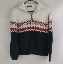 Eddie Bauer Men&#39;s Colorful 1/4 Zip Sweater With Beautiful Design Size Large - $16.48