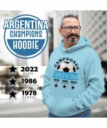 Argentina Three Time Champions FIFA World Cup 1978 1986 2022 Light Blue ... - $62.90 CAD+