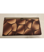 I Squared Tab Lock Long Wallet Brown Turtle Print Rectangle CC Holder New - $13.54