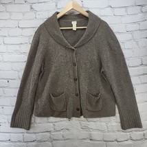 J Jill Cardigan Sweater Merino Wool Blend Womens Sz XL Gray Button Up Po... - £19.41 GBP