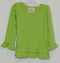 Blanks Boutique Lime Green Girls  Long Sleeve Cotton Ruffle Shirt Size 18M - £12.01 GBP