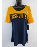 Nashville Predators  Women&#39;s Yellow Size Small V-Neck Navy Yellow NHL NEW - $21.76