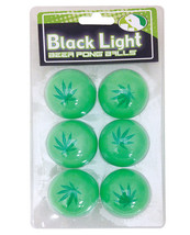 &#39;pot Leaf Black Light Pong Balls - Green Pack Of 6 - £11.06 GBP