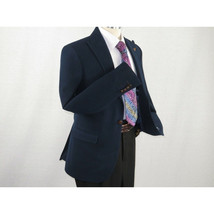 Mens Suit Turkey Flannel Jacket Peak Lapel One Button 20-02 Navy Wessi JValintin image 4