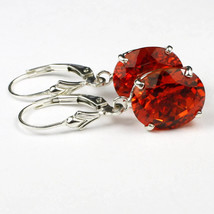 Natural Padparadscha Sapphire 925 Sterling Silver Leverback Earrings - £69.86 GBP