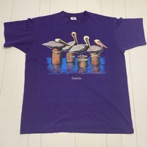 Vintage Single Stitch Purple Pelican Destin Florida T-Shirt Large - $19.98