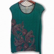 Soma super soft teal paisley cap sleeve top - £13.49 GBP