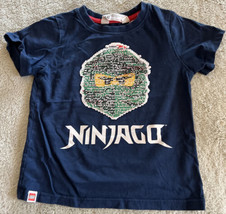 H&amp;M Lego Boys Navy Blue Ninjago Flip Sequin Short Sleeve Shirt 2T-4T - £6.63 GBP