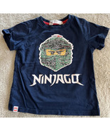 H&amp;M Lego Boys Navy Blue Ninjago Flip Sequin Short Sleeve Shirt 2T-4T - £6.67 GBP