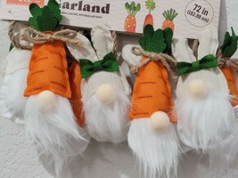 Easter Carrot Bunny Rabbit Gnome Felt Banner Garland Home Decor 6FT - £21.04 GBP