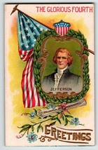 4th Of July Postcard Thomas Jefferson Patriotic USA Declaration Of Independence - £13.67 GBP