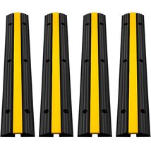 VEVOR 4 Pack of 1-Channel Rubber Cable Protector Ramps,  Heavy 22046 lbs... - $39.90