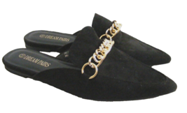 Dream Pairs Women Size 5.5 M Black Pointed Toe Mules Flat Faux Suede San... - $21.94