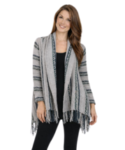 M.Rena Open Fringe Long Sleeve Knitted Cardigan - $36.00
