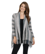 M.Rena Open Fringe Long Sleeve Knitted Cardigan - $36.00
