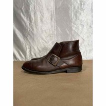 Men’s Brown Leather Monk Strap Ankle Boots 8.5 Goodyear Sole - £35.97 GBP