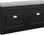 Black 2-Drawer Shoe Bench, Shoe Cabinet, Shoe Rack, Hallway Storage Benc... - $160.92