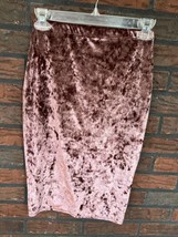 Crushed Velvet Skirt Medium Pull On Elastic Waist Straight Skinny Bozzolo - £6.54 GBP