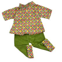 Vintage Handmade 60s Doll Clothes Fashion Top and Pants Geometric Print - £15.14 GBP