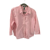 Lauren Ralph Lauren Womens Size XL 3/4 Sleeve Button Up Shirt Top Pink S... - £20.87 GBP