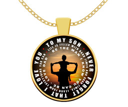 Father and Son Necklace Be the Man I know You can be Birthday Gift for Son -N324 - £33.86 GBP
