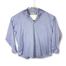 2XL Men Pronto Uomo Long Sleeve Button Down Shirt Light Blue Stripe Cotton EUC - £10.36 GBP