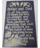 Mother Dad Sacrifice Wall Hanging Handmade Textured Black Country 1970 V... - £11.93 GBP