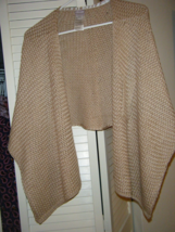 Chico&#39;s Tan Cap Sleeve Sweater Shawl Sz S/M #9065 - £13.51 GBP