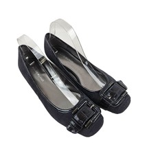 Bandolino Womens Black Suede Patent Leather Ballet Flats Size 8 1/2 M China - £15.46 GBP