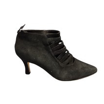 Jasmine Pump Heel Womens Size 7 Black Fine Leather Pointed Toe Back Zipper - $438.21 MXN