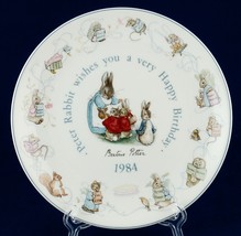 Wedgwood 1984 Peter Rabbit Happy Birthday Plate Beatrix Potter 8&quot; - £10.04 GBP