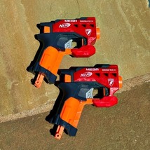 Nerf Guns MEGA BigShock Pistols N Strike Lot of 2 Red Orange Black - $9.64
