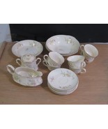 17 Vintage Crooksville China Dishes w/ Flowers Made in USA - $79.20
