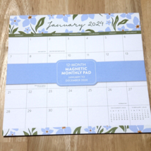 2024 Calendar Monthly Pad Desk Magnetic 9.25x8.5 Floral Border Flower Ma... - £7.28 GBP