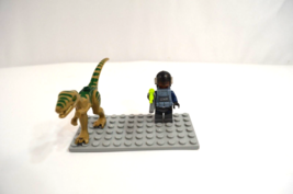 LEGO ACU Patrol Officer &amp; Velociraptor Minifigures Jurassic Park Lot of 2 - £23.16 GBP