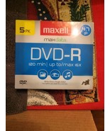 5 Pack Maxell DVD-R 4.7GB Blank Discs in Jewel Cases 8X speed 120 min. New - $19.99