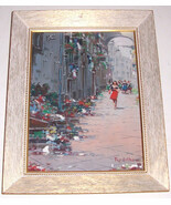 LISTED Signed Mario Ferdelba European Art Street Scene &quot; Painting Italy #1 - $2,155.99