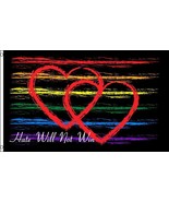 HATE WILL NOT WIN rainbow 3 X 5 FLAG FL750 banner wall hanging new decor... - $9.13 CAD