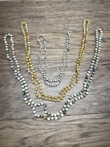 Vintage Lot of 3 Stone Beaded Long Necklaces Fashion Estate Find KG JD - $9.89