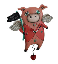 Allen Designs When Pigs Fly Pendulum Wall Clock 13 in. - £62.72 GBP
