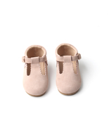 Hard-Sole Tan Baby Shoes Toddler Shoes Toddler Mary Janes Beige Suede Le... - £22.98 GBP