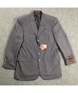 Vitaliano Blazer Men&#39;s 40R Gray Striped Super 150s Polyester Blend NWT - $548.16 MXN