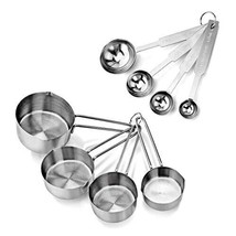 Stainless_Steel Measuring Cups &amp; Spoon Combo for Dry or Liquid/Kitchen G... - £20.50 GBP