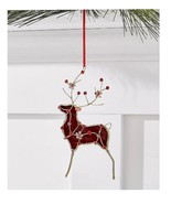 Holiday Lane Renaissance Burgundy Velvet Reindeer Ornament C210390 - £10.27 GBP